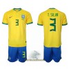 Officiële Voetbalshirt + Korte Broek Brazilië Thiago Silva 3 Thuis WK 2022 - Kids